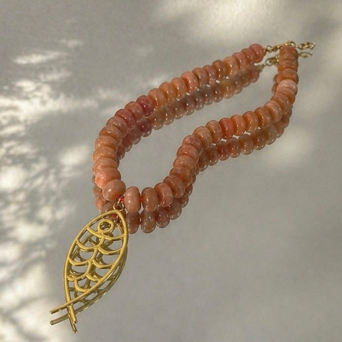 Sunstone Fish Necklace