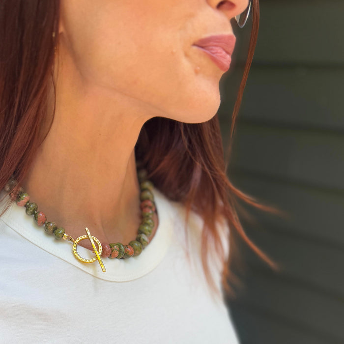 OOAK Unakite Beaded Necklace
