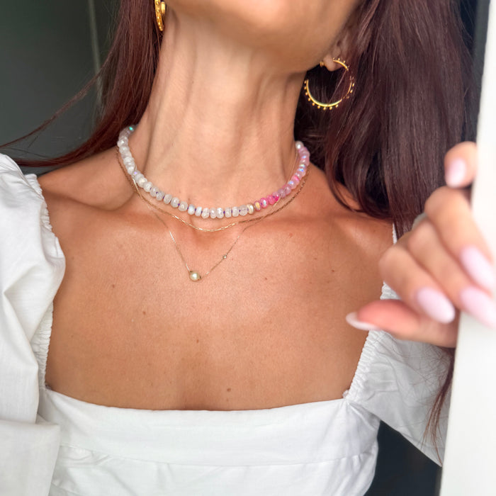 Cotton Candy Moonstone Necklace