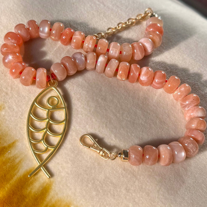 Sunstone Fish Necklace