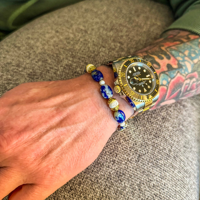 Lapis lazuli unisex bracelet