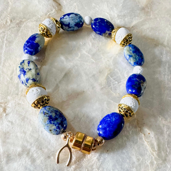 Lapis lazuli unisex bracelet