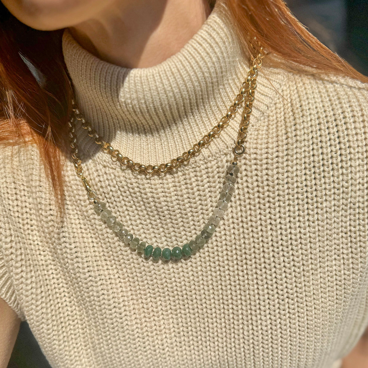 OOAK Green Chalcedony Bracelet or Extender