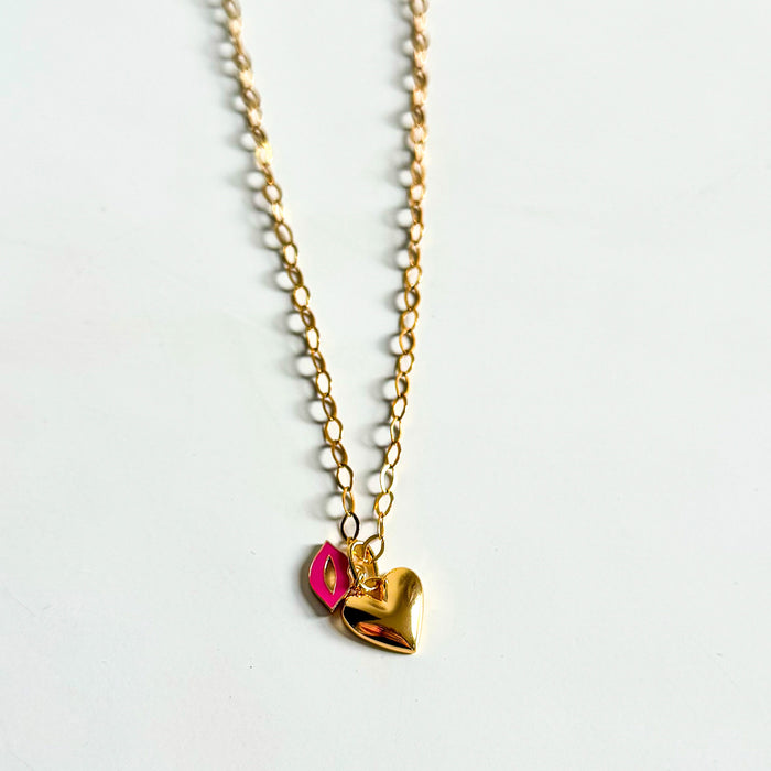 Love & Kisses Charm Necklace