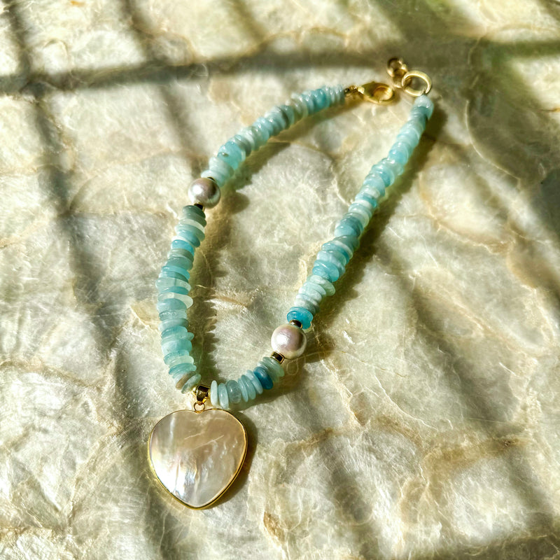 Aquamarine Love Necklace