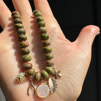 Lucky Unakite Charm Necklace