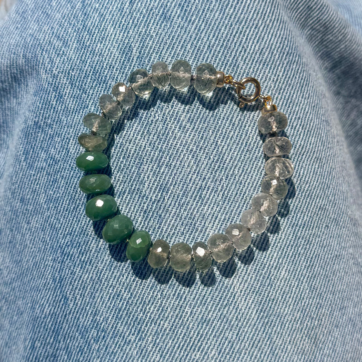 OOAK Green Chalcedony Bracelet or Extender