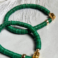 Men’s Green Dyed Snow Agate Bracelet