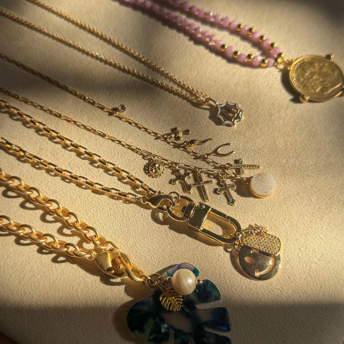 Y2K Smiley Charm Necklace