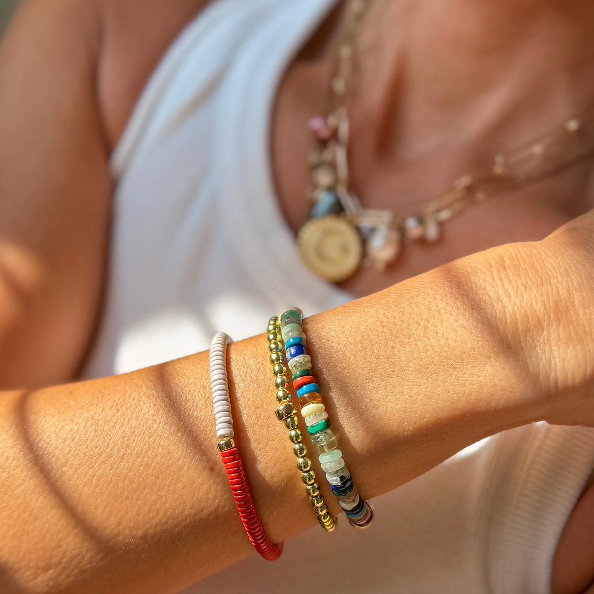 Snow Agate Stretch Bracelet