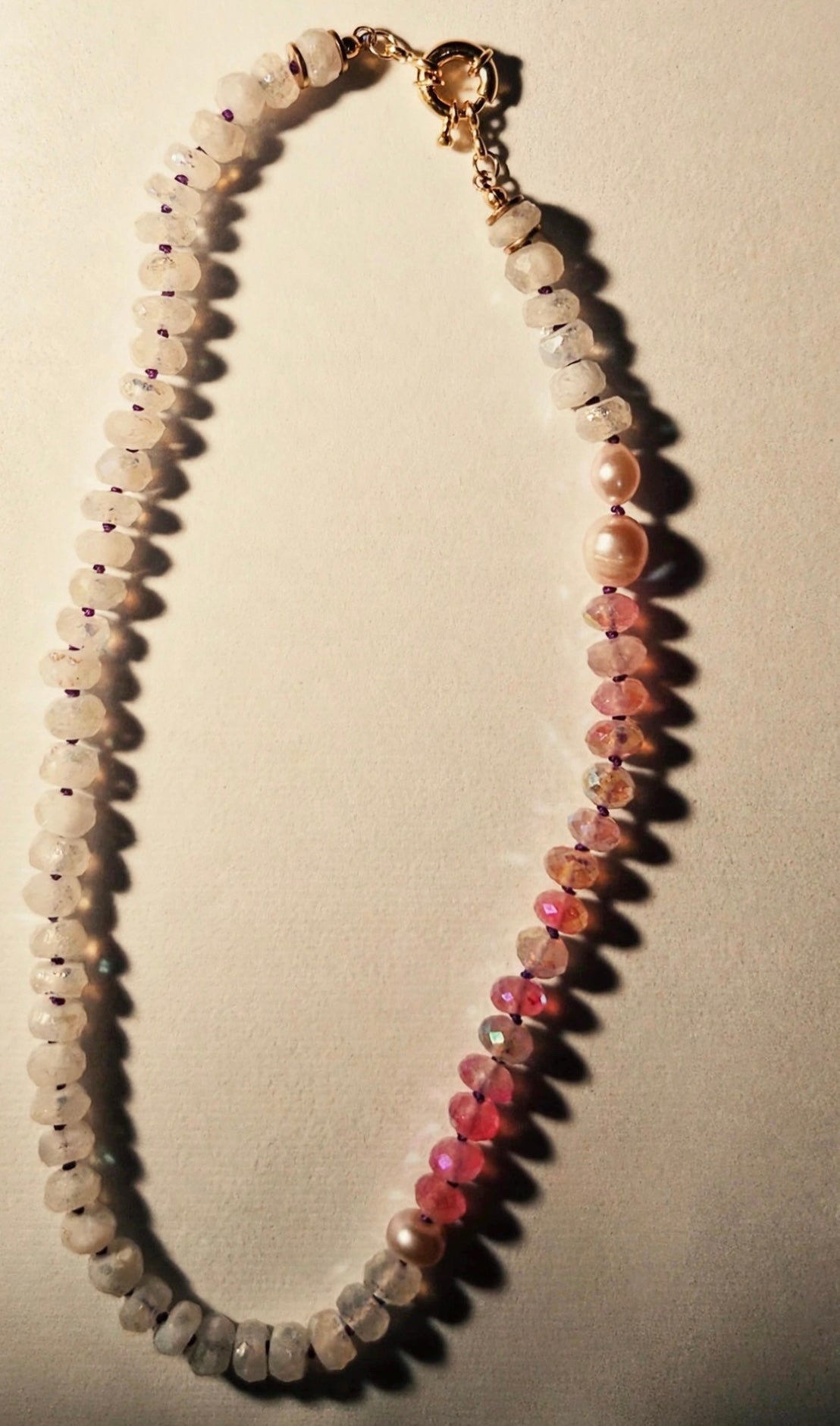 Cotton Candy Moonstone Necklace
