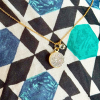 Worry Free Druzy & White Topaz Necklace