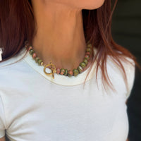 OOAK Unakite Beaded Necklace