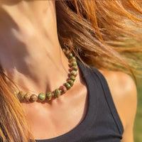 OOAK Unakite Beaded Necklace