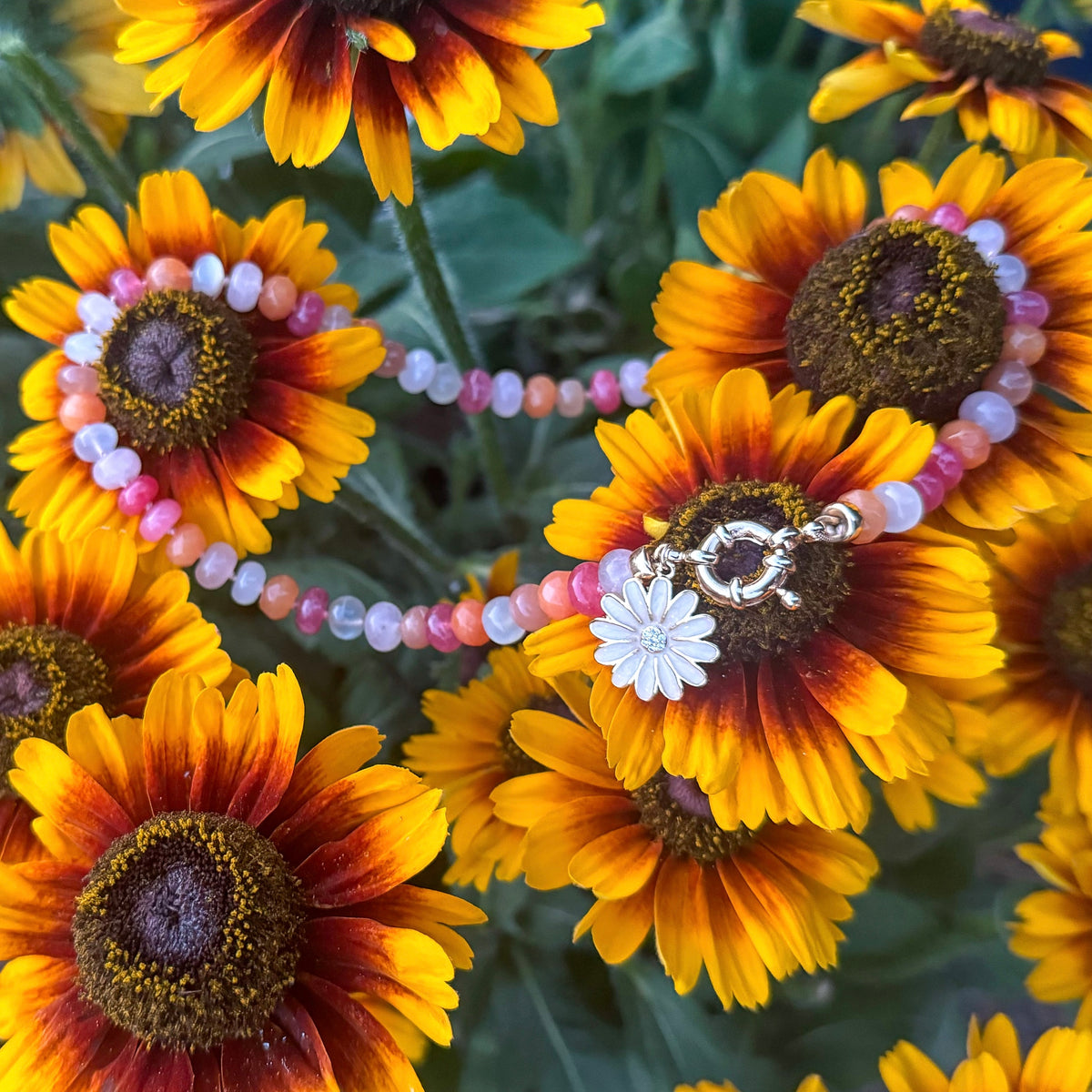 Warm Daisy Multi-Stone Necklace