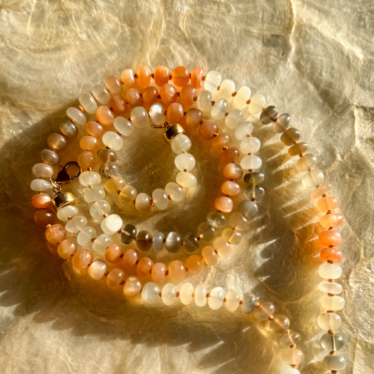 Dreamsicle Multi-Colored Moonstone Beaded Necklace