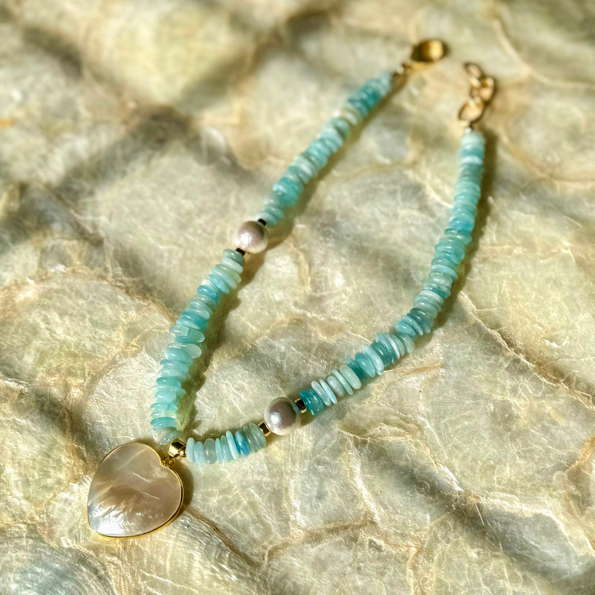 Aquamarine Love Necklace