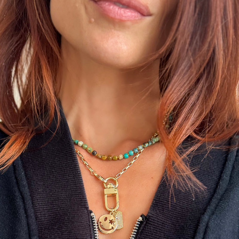 Y2K Smiley Charm Necklace