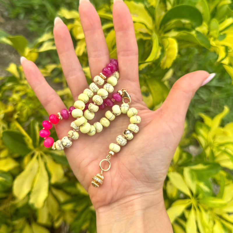 Raspberry Lemonade Beaded Necklace