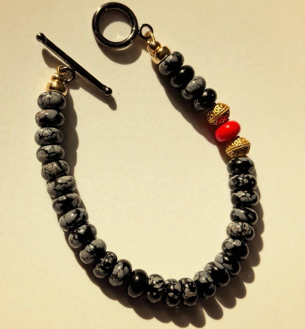 Snowflake Obsidian Bracelet