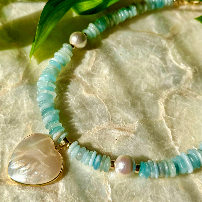 Aquamarine Love Necklace