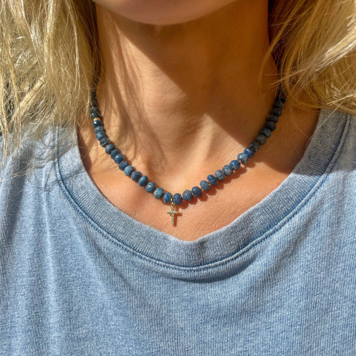 one of a kind Blue stone necklace 